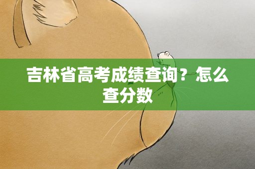 吉林省高考成绩查询？怎么查分数