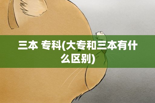 三本 专科(大专和三本有什么区别)