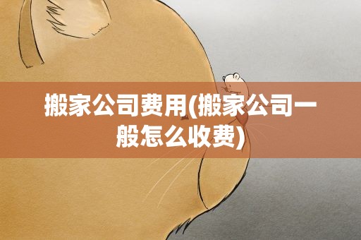 搬家公司费用(搬家公司一般怎么收费)