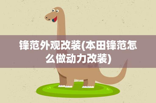 锋范外观改装(本田锋范怎么做动力改装)