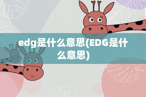 edg是什么意思(EDG是什么意思)