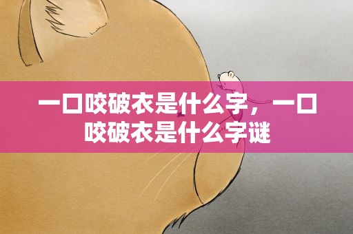 一口咬破衣是什么字，一口咬破衣是什么字谜