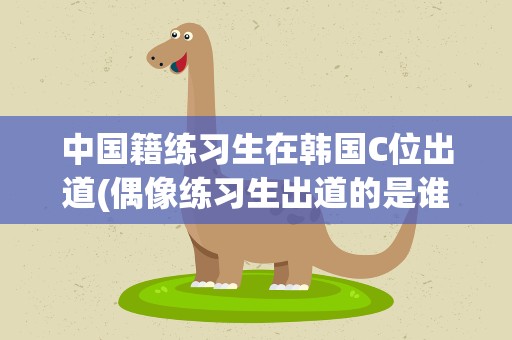 中国籍练习生在韩国C位出道(偶像练习生出道的是谁)