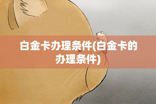 白金卡办理条件(白金卡的办理条件)