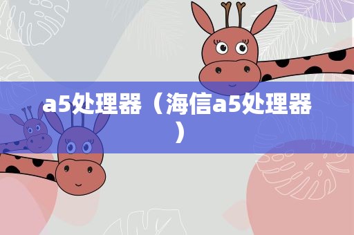 a5处理器（海信a5处理器）