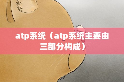 atp系统（atp系统主要由三部分构成）