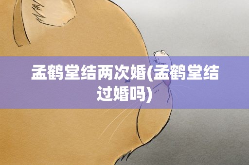 孟鹤堂结两次婚(孟鹤堂结过婚吗)