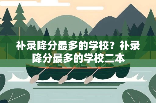 补录降分最多的学校？补录降分最多的学校二本