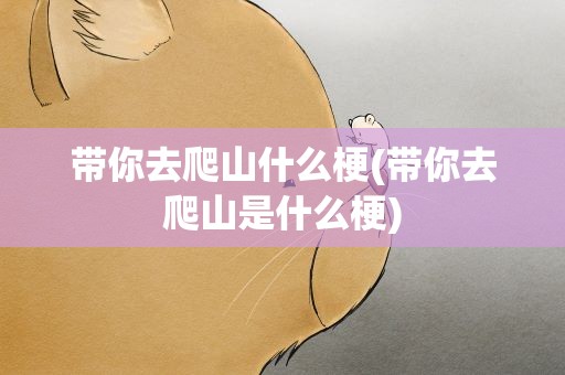 带你去爬山什么梗(带你去爬山是什么梗)