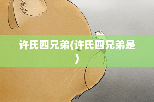 许氏四兄弟(许氏四兄弟是)