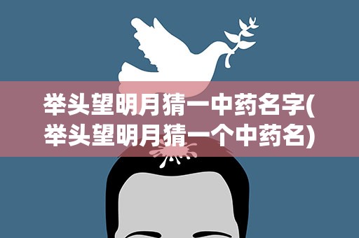 举头望明月猜一中药名字(举头望明月猜一个中药名)