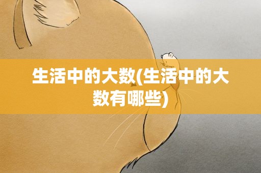 生活中的大数(生活中的大数有哪些)