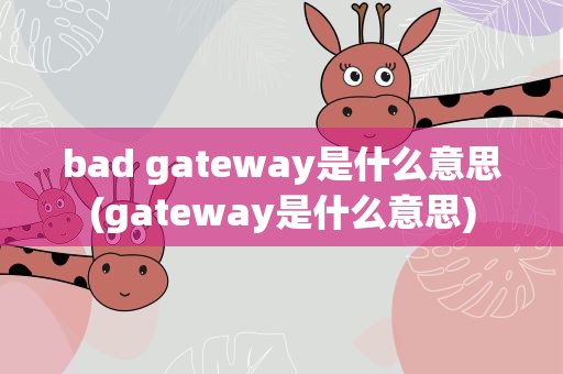 bad gateway是什么意思(gateway是什么意思)