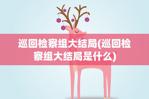 巡回检察组大结局(巡回检察组大结局是什么)