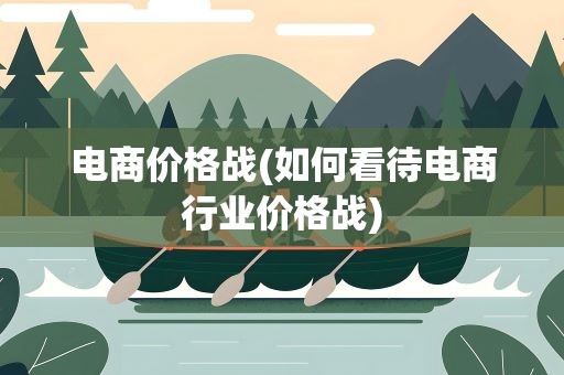 电商价格战(如何看待电商行业价格战)