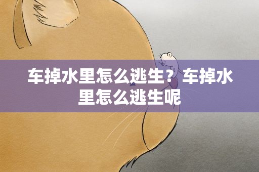 车掉水里怎么逃生？车掉水里怎么逃生呢