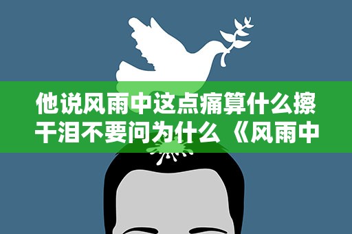 他说风雨中这点痛算什么擦干泪不要问为什么 《风雨中这点痛算什么擦干累不要问为什么》是哪首歌里的歌词