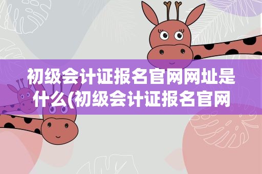 初级会计证报名官网网址是什么(初级会计证报名官网网址是什么啊)