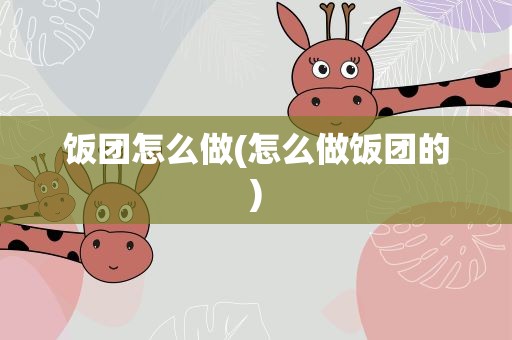 饭团怎么做(怎么做饭团的)