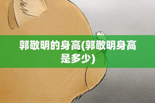 郭敬明的身高(郭敬明身高是多少)
