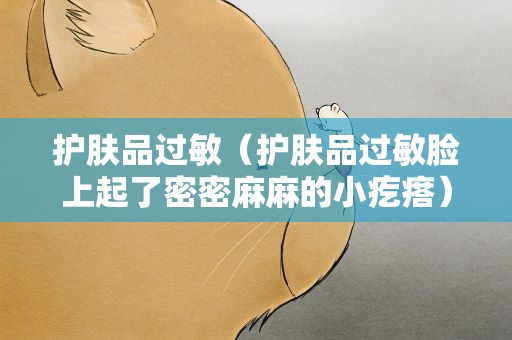 护肤品过敏（护肤品过敏脸上起了密密麻麻的小疙瘩）