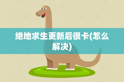 绝地求生更新后很卡(怎么解决)