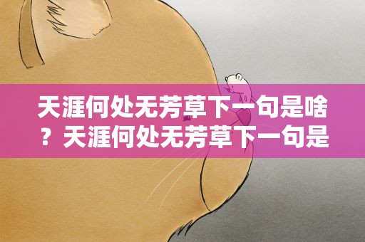 天涯何处无芳草下一句是啥？天涯何处无芳草下一句是啥意思