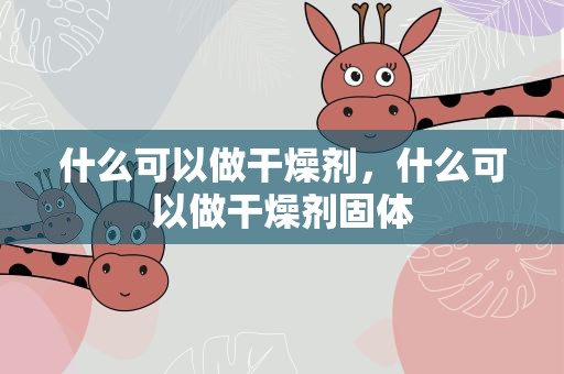 什么可以做干燥剂，什么可以做干燥剂固体