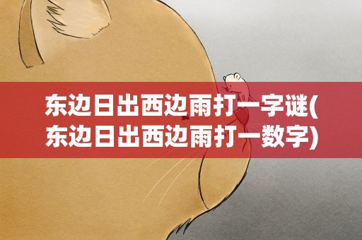 东边日出西边雨打一字谜(东边日出西边雨打一数字)