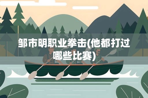 邹市明职业拳击(他都打过哪些比赛)