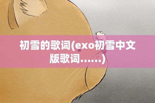 初雪的歌词(exo初雪中文版歌词……)