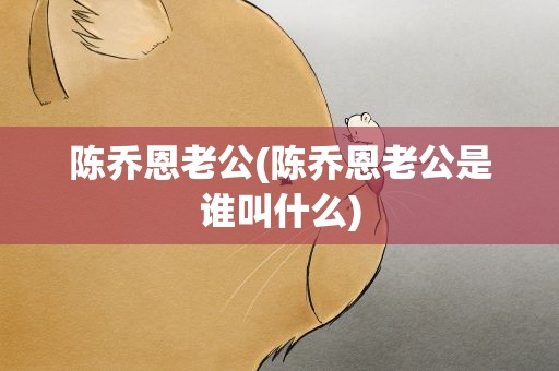 陈乔恩老公(陈乔恩老公是谁叫什么)