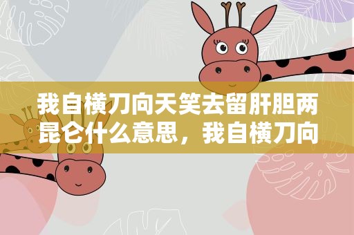 我自横刀向天笑去留肝胆两昆仑什么意思，我自横刀向天笑 去留肝胆两昆仑什么意思
