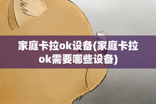 家庭卡拉ok设备(家庭卡拉ok需要哪些设备)