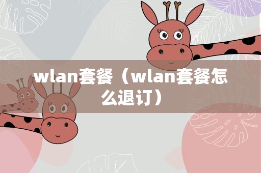 wlan套餐（wlan套餐怎么退订）