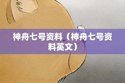 神舟七号资料（神舟七号资料英文）
