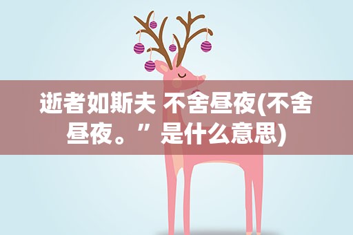 逝者如斯夫 不舍昼夜(不舍昼夜。”是什么意思)