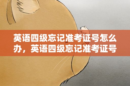英语四级忘记准考证号怎么办，英语四级忘记准考证号怎么办啊
