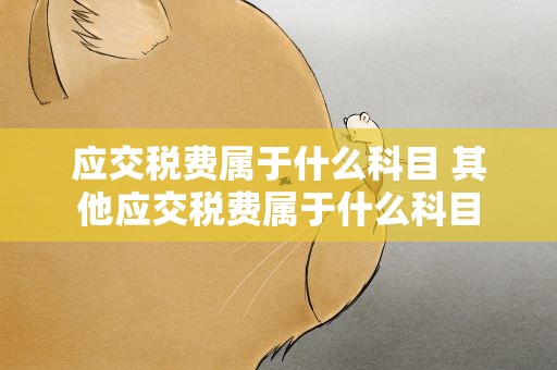 应交税费属于什么科目 其他应交税费属于什么科目