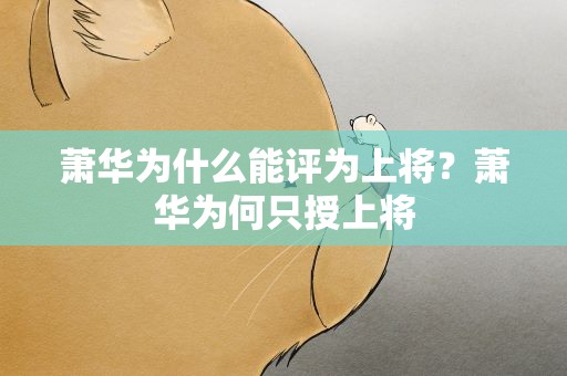 萧华为什么能评为上将？萧华为何只授上将
