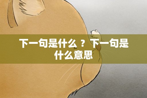 下一句是什么 ？下一句是什么意思