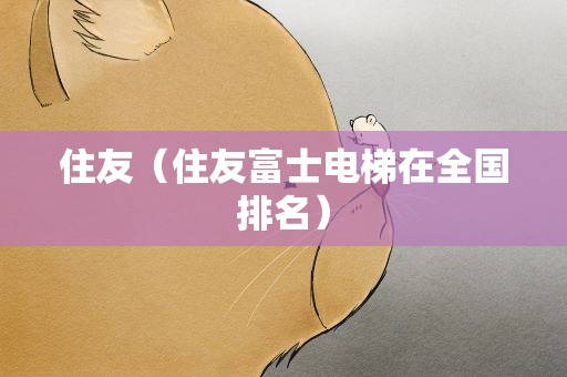 住友（住友富士电梯在全国排名）