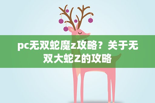 pc无双蛇魔z攻略？关于无双大蛇Z的攻略