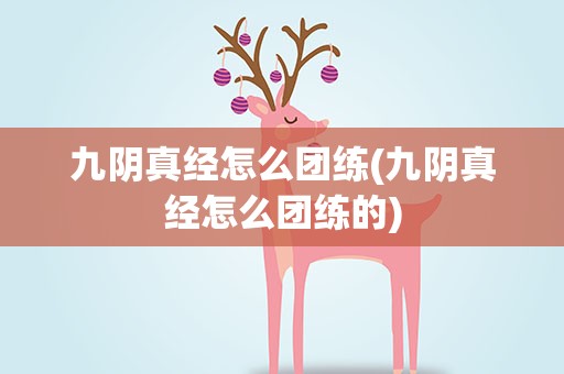九阴真经怎么团练(九阴真经怎么团练的)