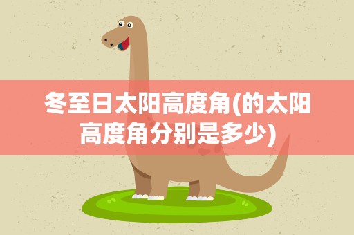 冬至日太阳高度角(的太阳高度角分别是多少)