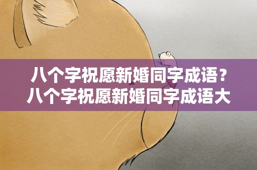 八个字祝愿新婚同字成语？八个字祝愿新婚同字成语大全