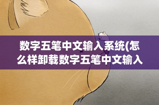数字五笔中文输入系统(怎么样卸载数字五笔中文输入系统)
