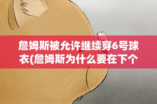 詹姆斯被允许继续穿6号球衣(詹姆斯为什么要在下个赛季改穿6号球衣)