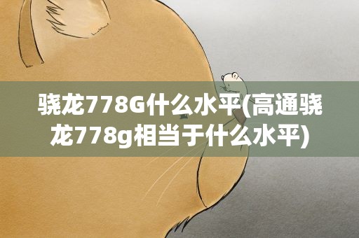 骁龙778G什么水平(高通骁龙778g相当于什么水平)
