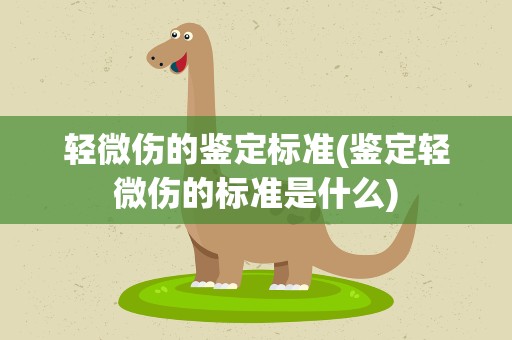 轻微伤的鉴定标准(鉴定轻微伤的标准是什么)